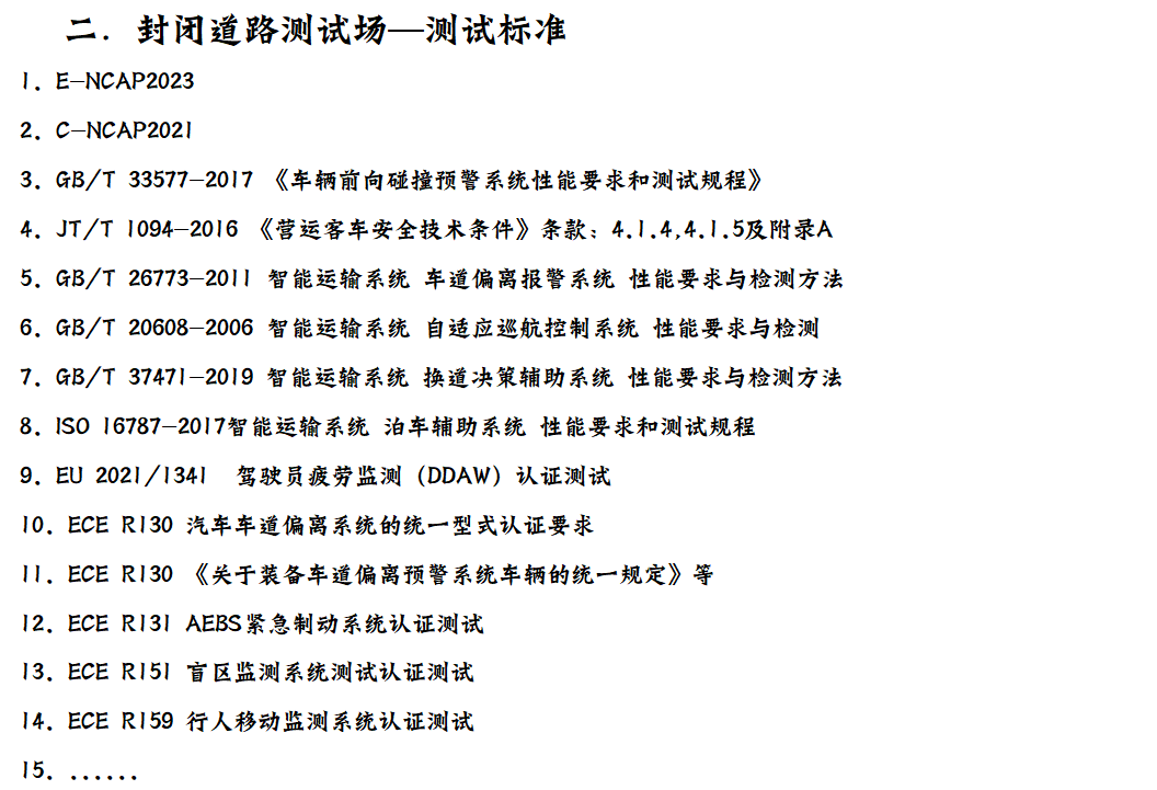 测试标准